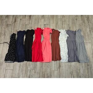 Short Sleeve Fit and Flare Summer Dresses Size M Lot of 9 Tiered Floral Casual